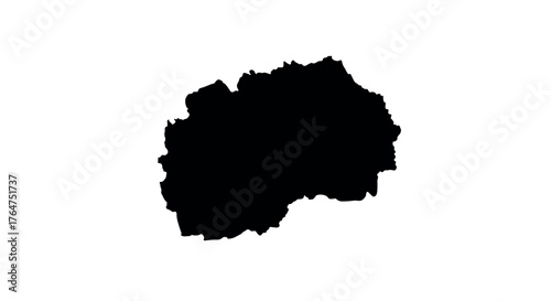 North macedonia silhouette map - minimalistic black outline on white