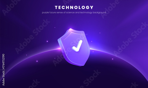 Horizontal background illustration safety shield with a sense of technology