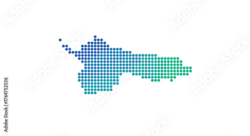 Colorful gradient map of papua new guinea in halftone dot style