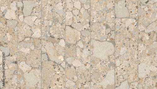 Vector background featuring terrazzo mosaic ceramic tiles with colorful granite and quartz stone fragments