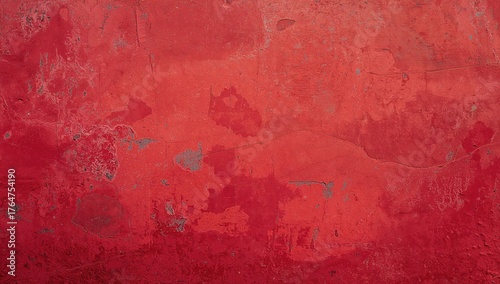 Red grunge surface texture. Vintage distressed wall pattern. Abstract backdrop with ample space.