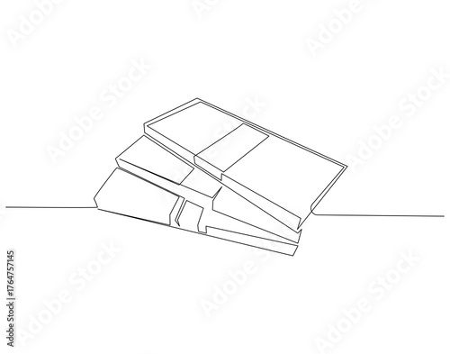 Stack of banknotes continuous line. Continuous one line drawing of stack banknotes. Dollar money concept. Single line drawing