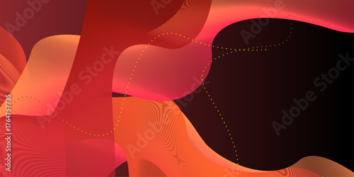 Abstract colorful orange curve background. Abstract color flowing wave with stylized blended line art background. Orange abstract geometric background with curve wave lines .
