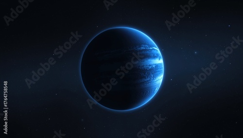 Stunning alien world featuring blue hues against a cosmic backdrop, space-themed wallpaper