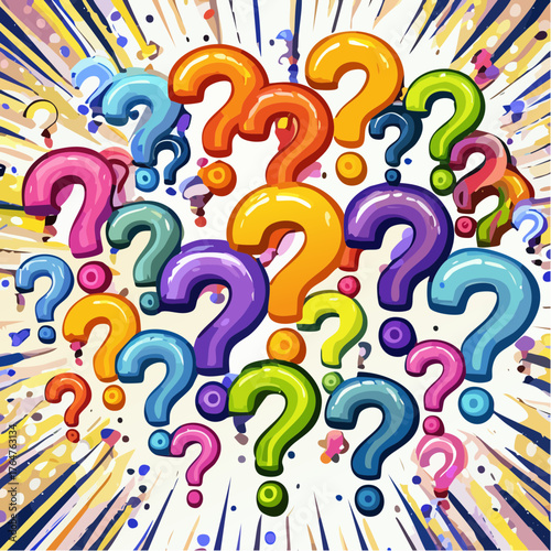 Viele bunte Fragezeichen