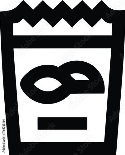 Icon of a bag of peanuts representing snack food and convenience in a simple graphic style vector