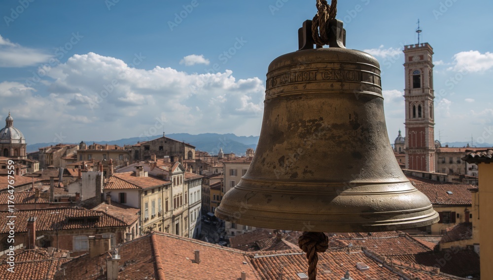 Fototapeta premium Ancient bell continues to ring