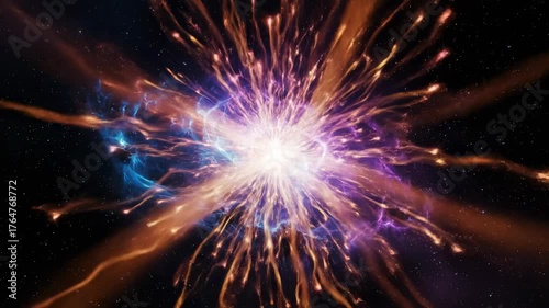Celestial Explosion: Witness the mesmerizing spectacle of a cosmic explosion, radiating vibrant energy, and unveiling the mysteries of the universe. 