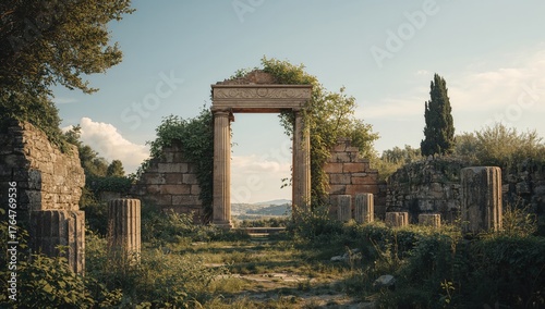 Ancient Roman columns with ...