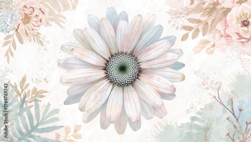 Pastel-colored daisy bloom