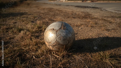 Scuffed ball resting on par...