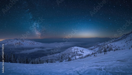 Long exposure photo of snow...