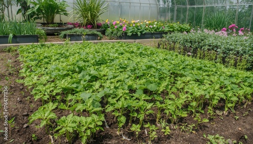 Cucumber seedlings growing ...