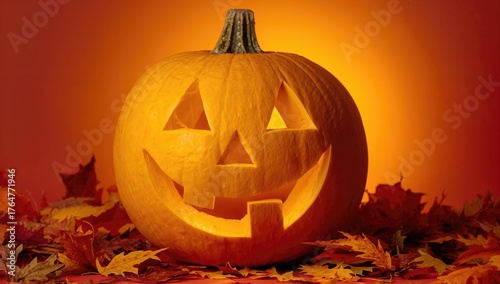 A cheerful jack-o'-lantern ...