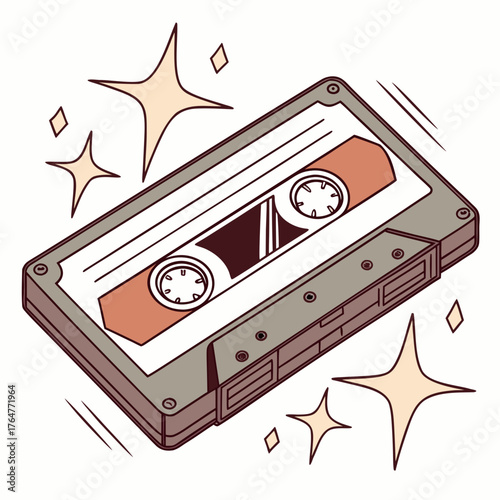 Vector art of retro cassette tape art