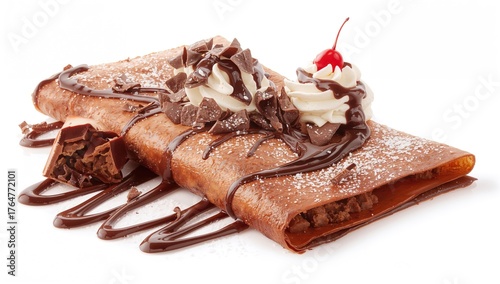 Dessert crepes drizzled wit...