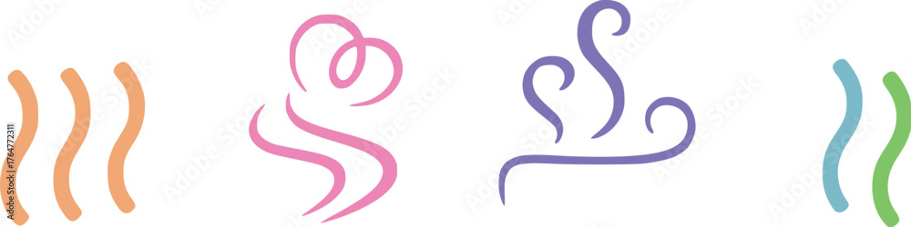 Obraz premium Pastel Swirls and Waves abstract lines