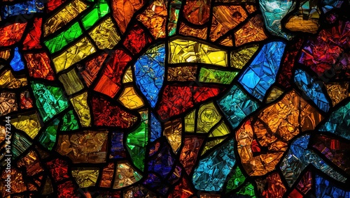 Vibrant stained glass patte...