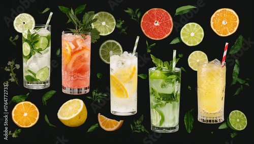 Assorted citrus-flavored de...