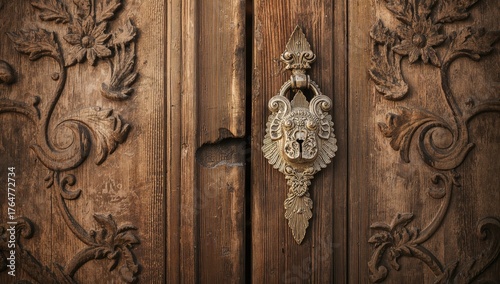 A vintage wooden gateway fe...