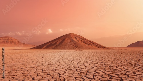 A tiny mound in a barren, p...
