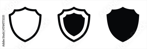 Shield silhouette icon set. shield security icon collection vector. 