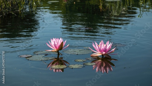 Pair of pink lotus blossoms...