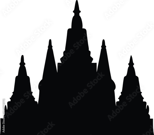 Iconic religious temple silhouette symbolizing faith spirituality and architecture majestic landmark vector