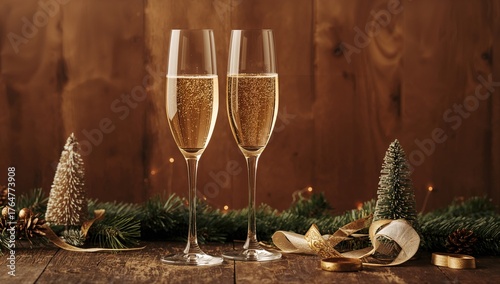 A pair of sparkling champag...