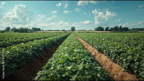 Green Potato Plants Growing...