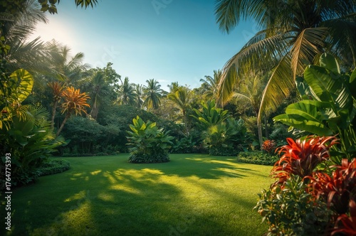 Lush exotic plants creating...
