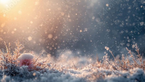 Winter snow with a delicate...