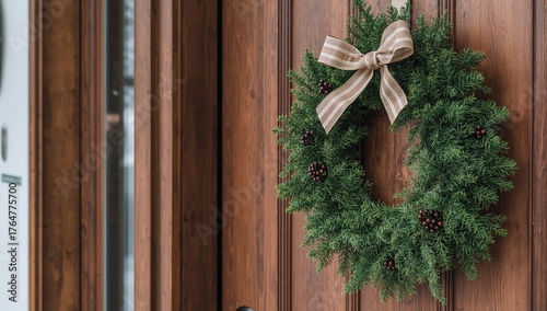 Rustic holiday wreath adorn...