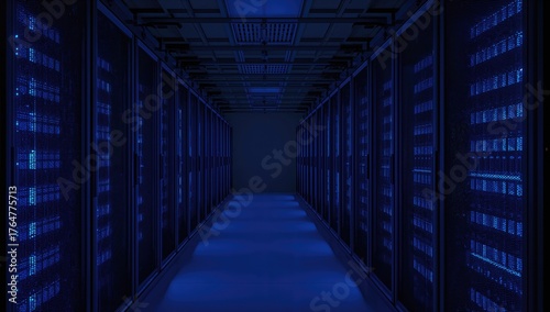 Illuminated blue LEDs glowi...