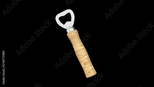 Vintage Wooden Handle Bottle Opener