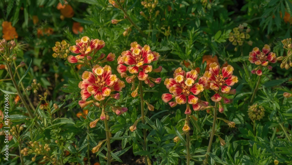 Obraz premium The vibrant red and yellow blooms of Tropaeolum majus are stunning