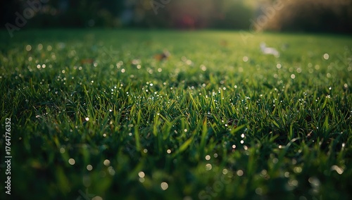 Moisture covering the grass...
