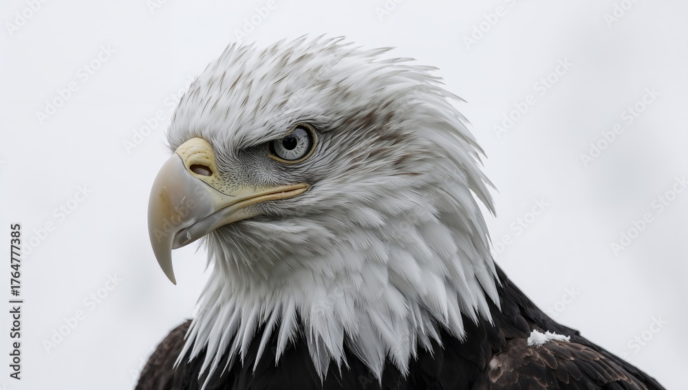 Fototapeta premium Detailed view of a majestic bald eagle's head