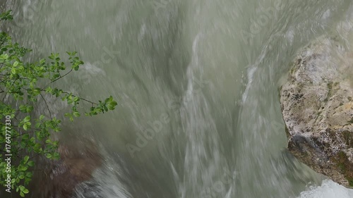 Waterfall on a brook in forest