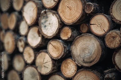 Close-up view of birch wood...