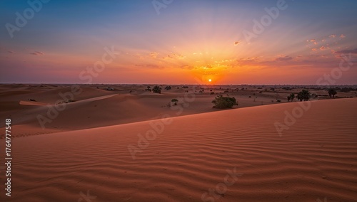 Twilight over arid landscap...