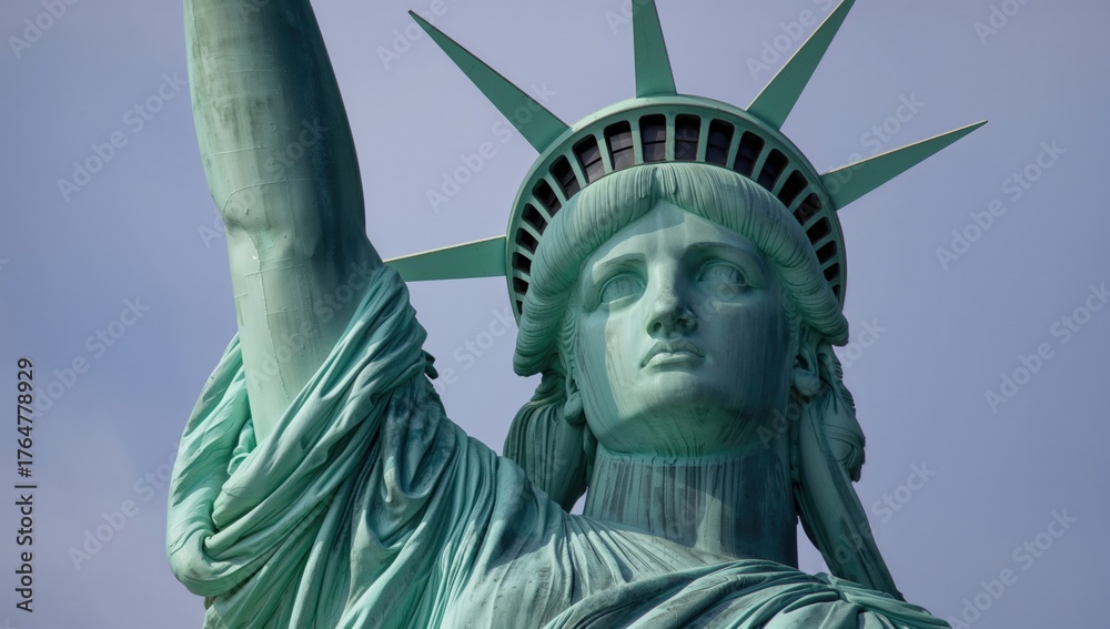Fototapeta premium The iconic sculpture honoring 100 years since the Declaration of Independence, gifted by France to America.
