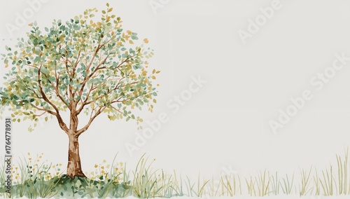 Hand-painted tree artwork w...