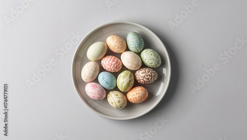 Gray plate holding Easter e...