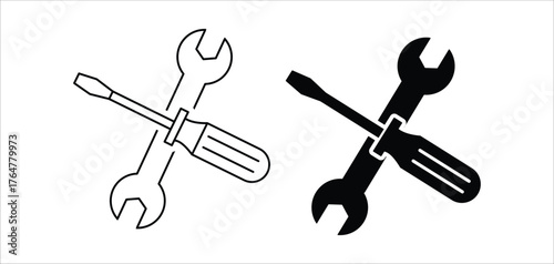 Repair Tools icon silhouette illustration vector .