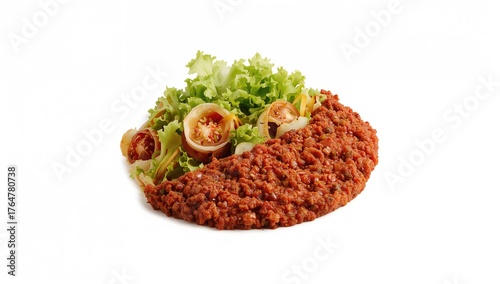 Oven-baked mixture of groun...