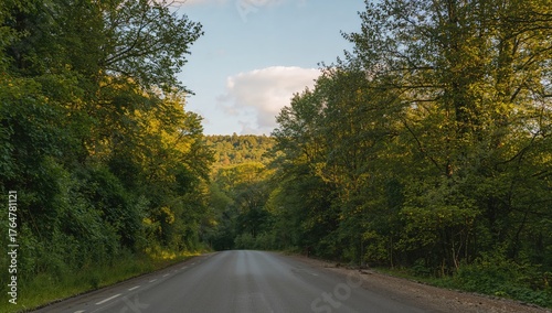 Wide-angle view of a highwa...