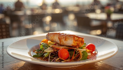 Grilled mackerel fillet ser...