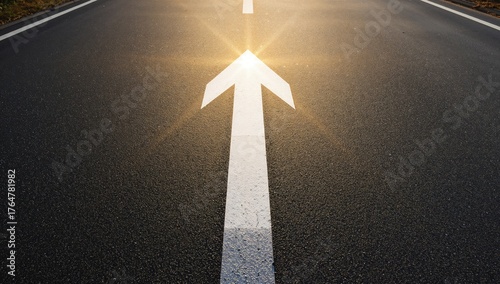 White arrow traffic sign on...