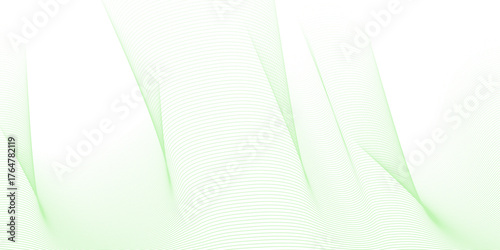 An abstract green background illustration featuring stylish wave patterns and light curves for a modern nature design
